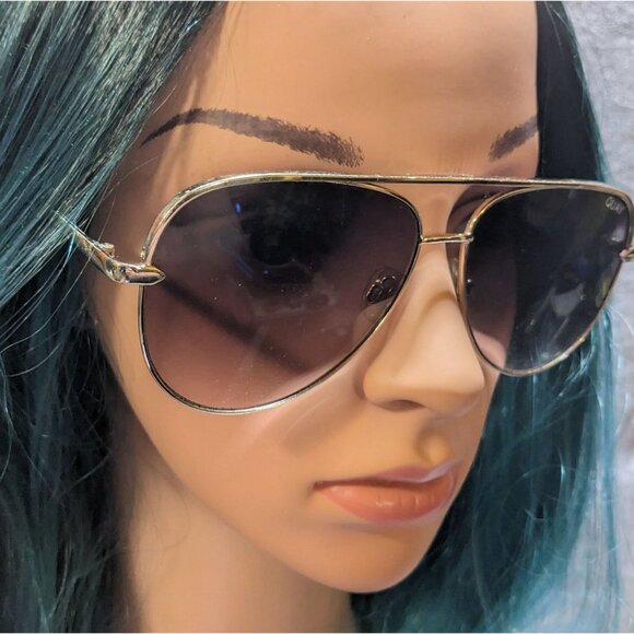 Quay x Desi Sahara Gold Aviator Sunglasses main image 7